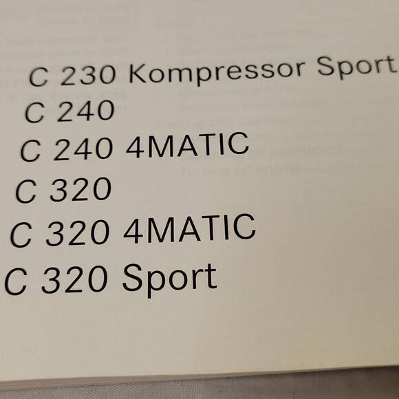 Mercedes-Benz 2005 C-Class Sedan Operator Manual C 230 C 240 C320 car Owner Book - Picture 4 of 16